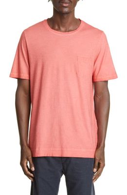 Massimo Alba Watercolor Cotton Pocket T-Shirt in Blush
