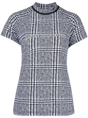 MASTER BUNNY EDITION houndstooth-pattern short-sleeve top - Black