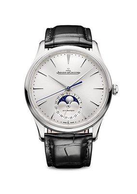 Master Ultra Thin Stainless Steel & Leather Moon Phase Watch
