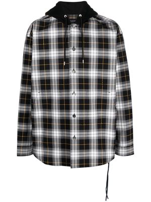 Mastermind Japan bloack plaid hooded shirt - Black