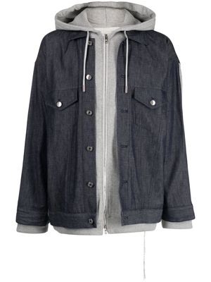 Mastermind Japan layered hooded jacket - Grey