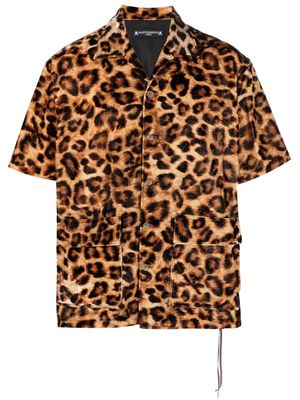 Mastermind Japan leopard-print short-sleeved shirt - Yellow