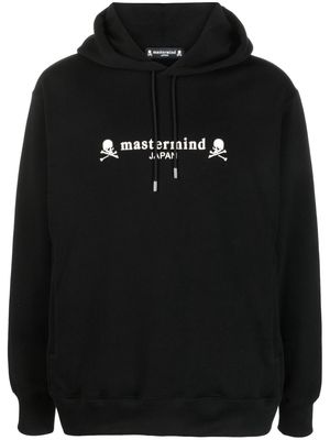 Mastermind Japan logo-print cotton drawstring hoodie - Black