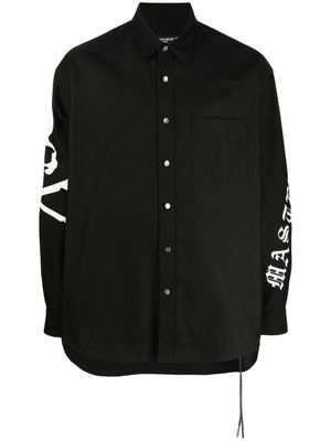Mastermind Japan logo-print cotton shirt - Black