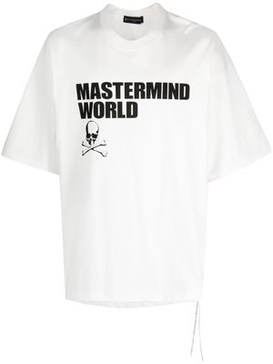 Mastermind Japan logo-print drop-shoulder T-shirt - White