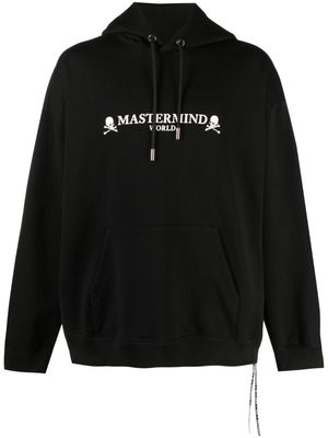 Mastermind Japan logo-print rib-trimmed hoodie - Black