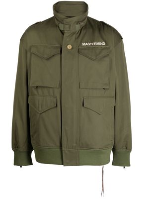 Mastermind Japan logo-print zip-detail jacket - Green