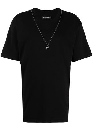 Mastermind Japan skull necklace cotton T-shirt - Black
