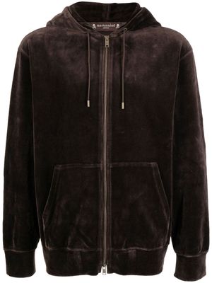 Mastermind Japan velvet zip-up hoodie - Brown