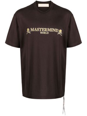 Mastermind World Brilliant logo-print cotton T-shirt - Brown