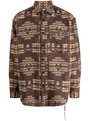 Mastermind World Chimayo jacquard cotton shirt - Brown