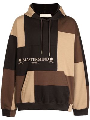 Mastermind World colour-block cotton hoodie - Brown