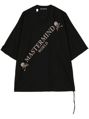 Mastermind World distressed-effect cotton T-shirt - Black