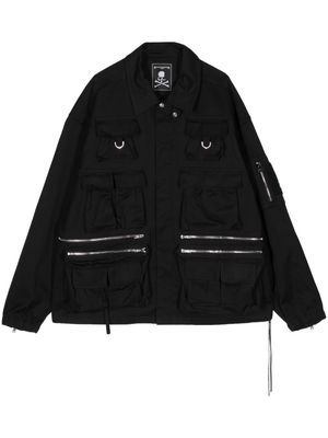 Mastermind World embroidered-logo cotton jacket - Black