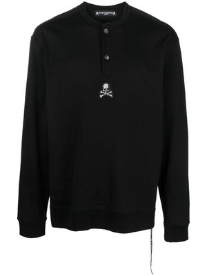 Mastermind World flocked-skull cotton sweatshirt - Black