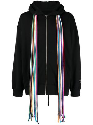 Mastermind World fringe-detail hooded jacket - Black