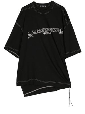 Mastermind World Handwriting asymmetric cotton T-shirt - Black