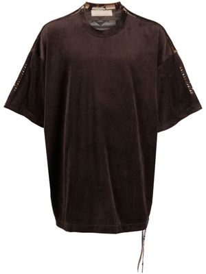 Mastermind World ikat-pattern velour T-shirt - Brown