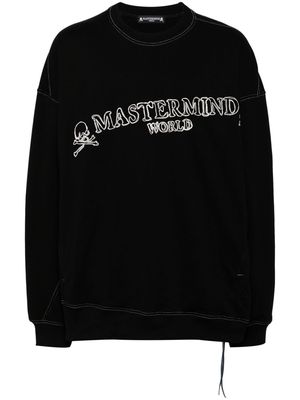 Mastermind World logo-embroidered cotton sweatshirt - Black