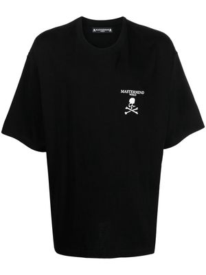 Mastermind World logo-embroidered cotton T-shirt - Black