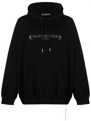 Mastermind World logo-print cotton drawstring hoodie - Black