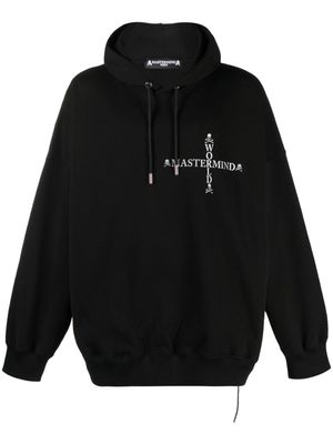 Mastermind World logo-print drawstring cotton hoodie - Black
