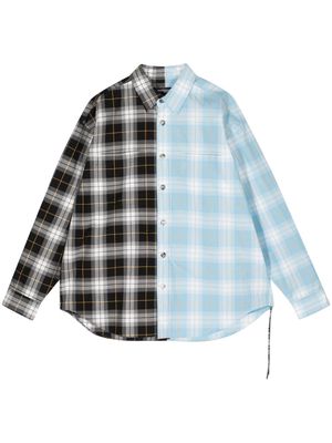 Mastermind World plaid-check cotton shirt - Blue