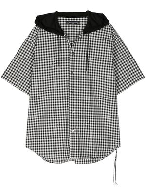 Mastermind World plaid-check hoodie shirt - Black