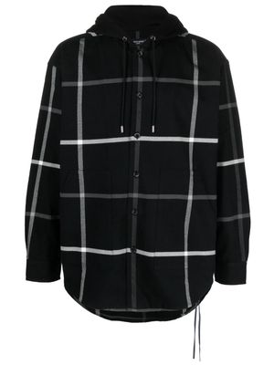 Mastermind World plaid hooded cotton shirt - Black