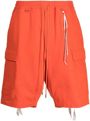 Mastermind World skull-embroidered cargo shorts - Orange