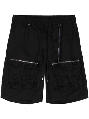 Mastermind World skull-embroidered cotton cargo shorts - Black