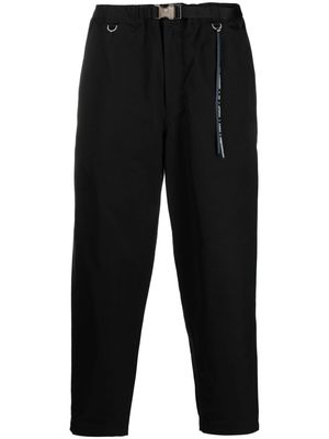 Mastermind World skull-embroidered cotton tapered trousers - Black