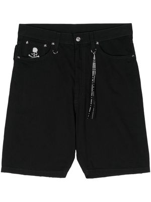 Mastermind World skull-embroidered denim shorts - Black