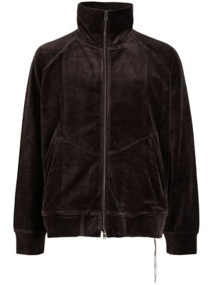 Mastermind World skull-embroidered zip-up jacket - Brown