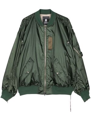 Mastermind World skull-print bomber jacket - Green