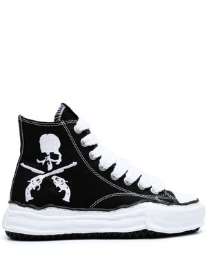 Mastermind World skull-print canvas sneakers - Black