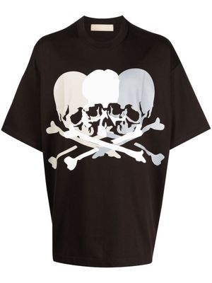 Mastermind World skull-print cotton T-shirt - Brown