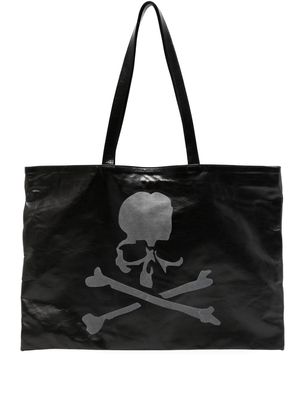 Mastermind World skull-print leather tote bag - Black