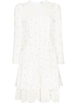 Masterpeace floral-print lace-trim dress - White