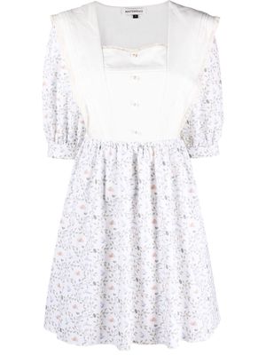 Masterpeace sailor collar floral print minidress - White