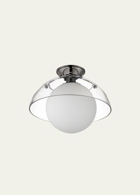 Mat Sanders design from Studio M Domain 14" Semi Flush Mount - Clear/Black Nickel