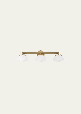 Mat Sanders Design from Studio M Domain 3-Light Bath Vanity - Frost/Brass