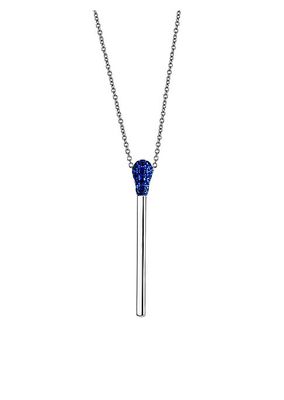 Match 18K White Gold & Sapphire Pendant Necklace