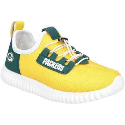 MATCH-UP Youth Green Bay Packers Low Top Light-Up Shoes in Yellow
