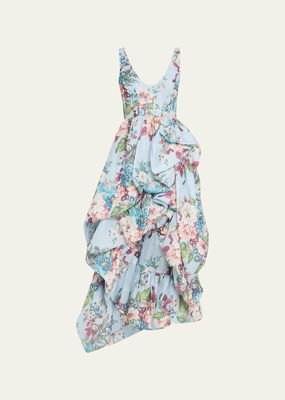Matchmaker Floral Drape Midi Dress