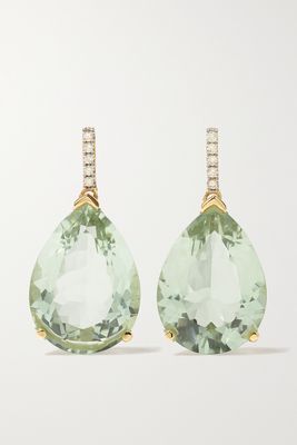 Mateo - 14-karat Gold, Amethyst And Diamond Earrings - Green