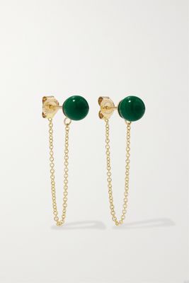 Mateo - 14-karat Gold Malachite Earrings - Green