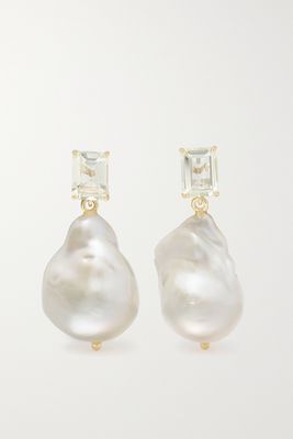Mateo - 14-karat Gold, Pearl And Amethyst Earrings - one size