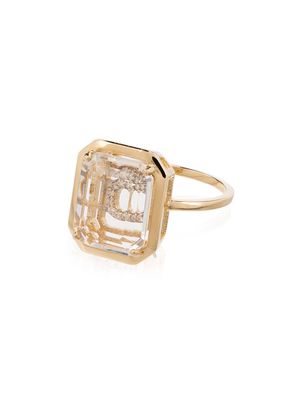 Mateo 14kt gold diamond C initial ring