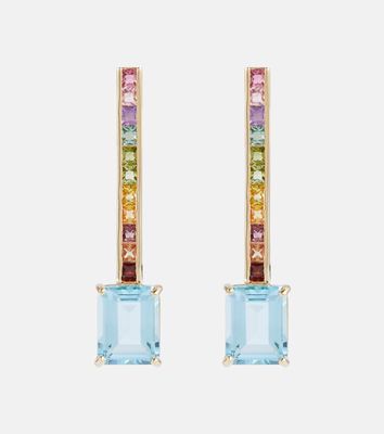 Mateo 14kt gold earrings with topaz and sapphires